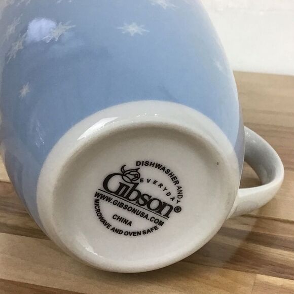 Gibson USA soft Blue Snowflake Ceramic Mug Winter Coffee Cup Collectible cozy - Picture 7 of 10